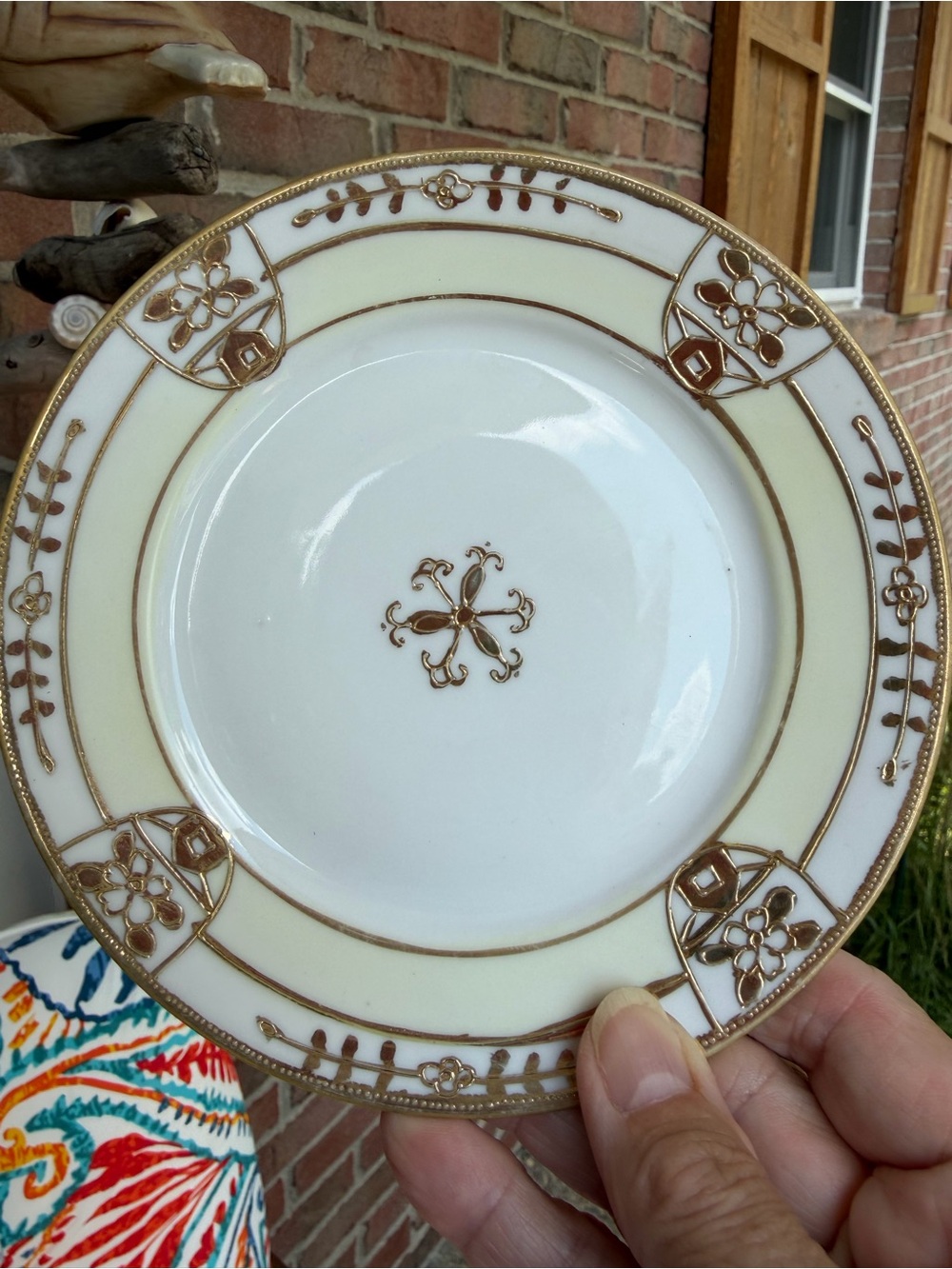 Vintage Nippon Gold Gilt Design Hand Painted Porcelain Plate